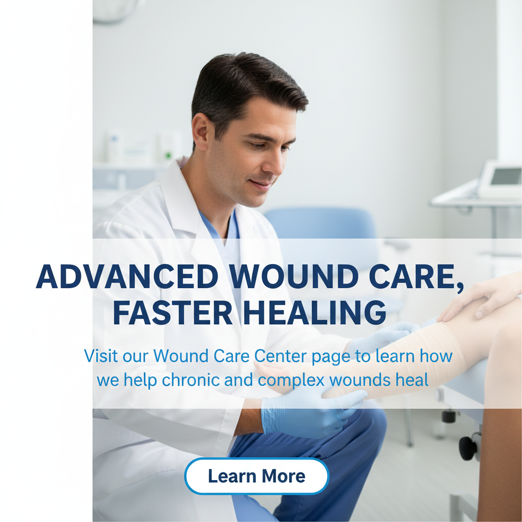 wound care professional in a caring healthcare setting